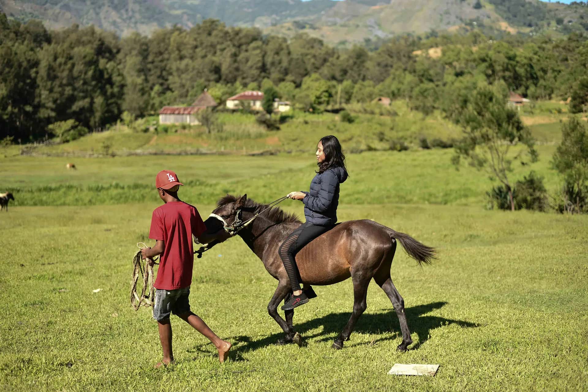 Horse riding on the grasslands near Rebutelo