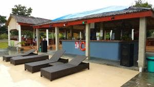 Lauhata Beach Escape poolside cabana with bar and sun loungers