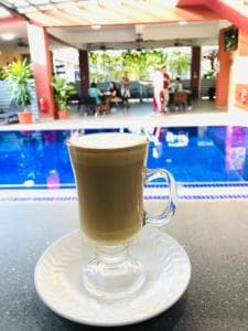 Palm Beach Hotel Dili cappuccino and toasted club sandwich
