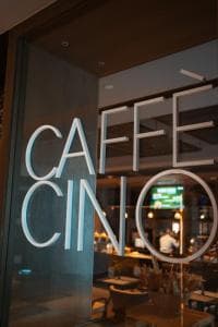 Palm Springs Hotel Caffè Cino branded cafe entrance